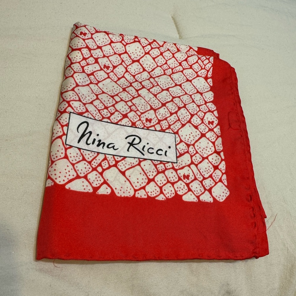 Nina Ricci Red and White Scarf